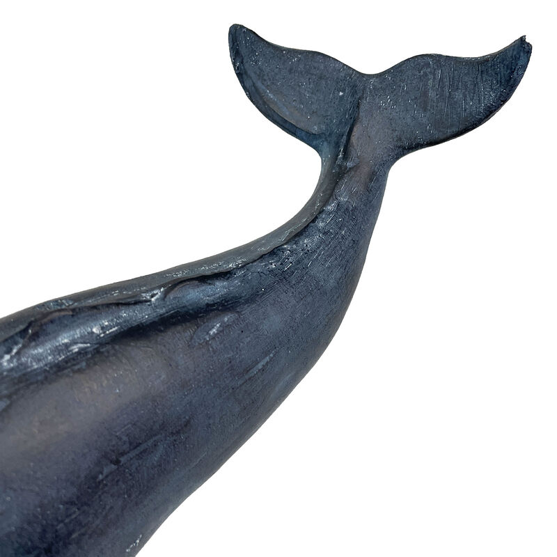 Sperm Whale Statue 15in Hand-Painted Resin Ocean Marine Decor Coastal Sculpture image number 3