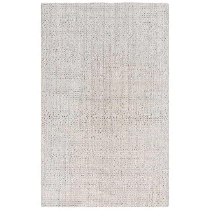 Hand Loomed Cut & Loop Pile Wool/ Polyester Rug, 5' x 7'6"