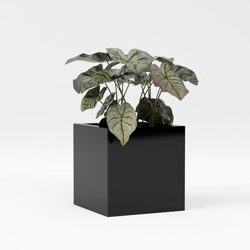 Greenline Fiberglass Jack Square Cube Planter - Indoor/Outdoor Large Fiberglass Lightweight Planter.