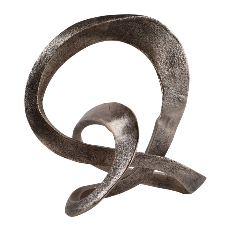 11x8" Twisted Knot Object, Antique Brass image number 0