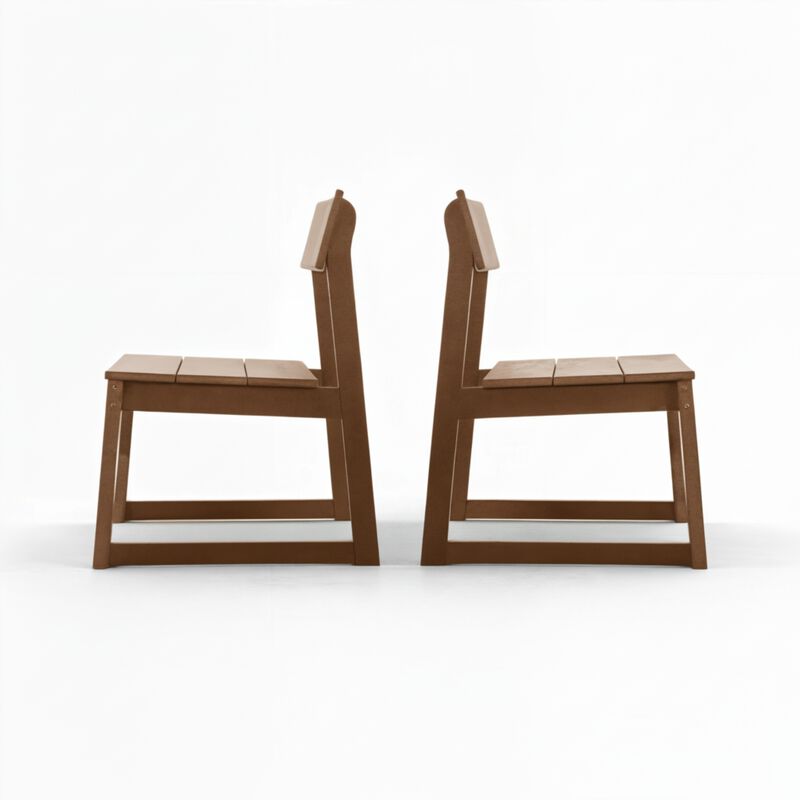 Outdoor Living Collection Dining Side Chairs 2-Pack All Weather HDPE Indoor Outdoor Patio Garden Seating image number 6