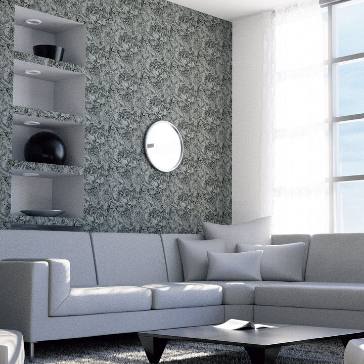 Osgood Charcoal Marbled Wallpaper (Set of 2)
