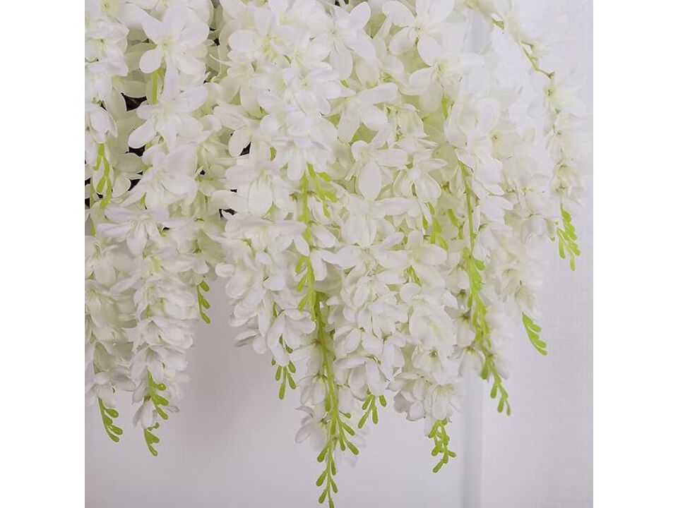 White Artificial Hanging Wisteria Flowers Wedding Centerpiece Decor