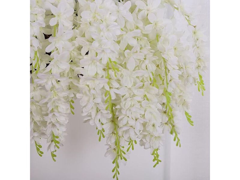 White Artificial Hanging Wisteria Flowers Wedding Centerpiece Decor image number 1