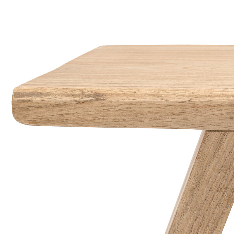 Jack Rustic Scandinavian Handcrafted Solid Mindi Wood Sculptural Base Accent Stool image number 4