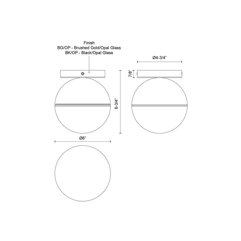Monae 6 in 1 Light Flush Mount image number 4