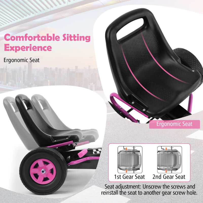 4-Wheel Kids Pedal Go-Kart Ride-On Racer Car for Outdoor Play image number 3