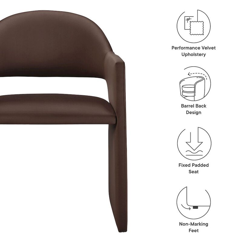 Talia Performance Velvet Dining Armchair image number 2