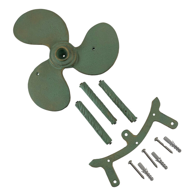 Nautical Propeller Hose Holder &ndash; Verdigris/Bronze, Cast Iron, Holds 75 Ft image number 5