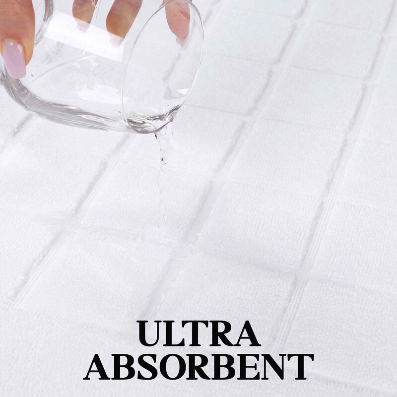 Washable Cotton Checkered Bath Rug Set of 2 for Bathrooms image number 3