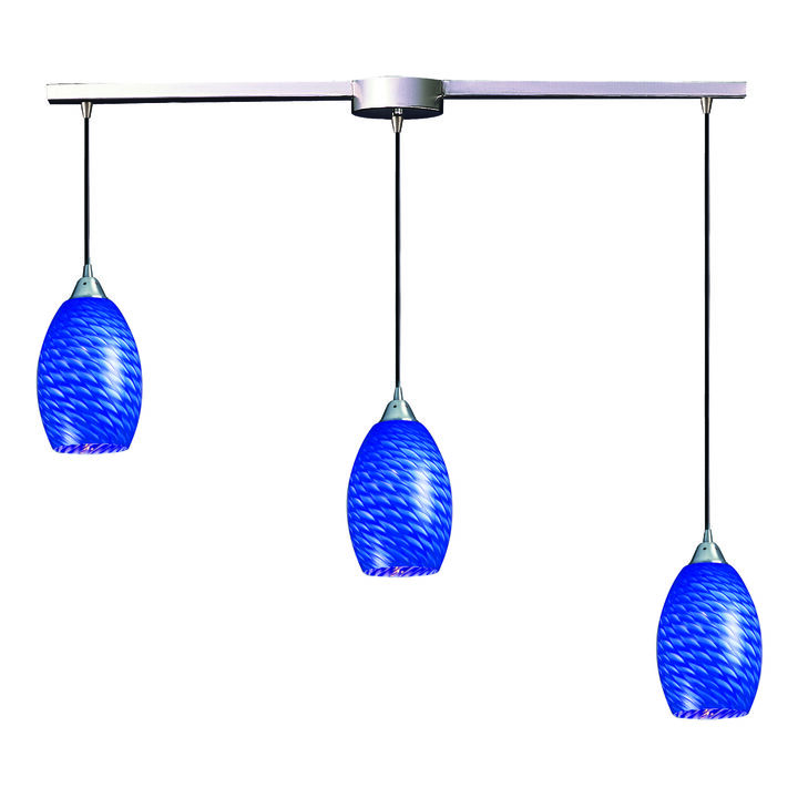 Mulinello Blue 3-Light Slim Linear Pendant