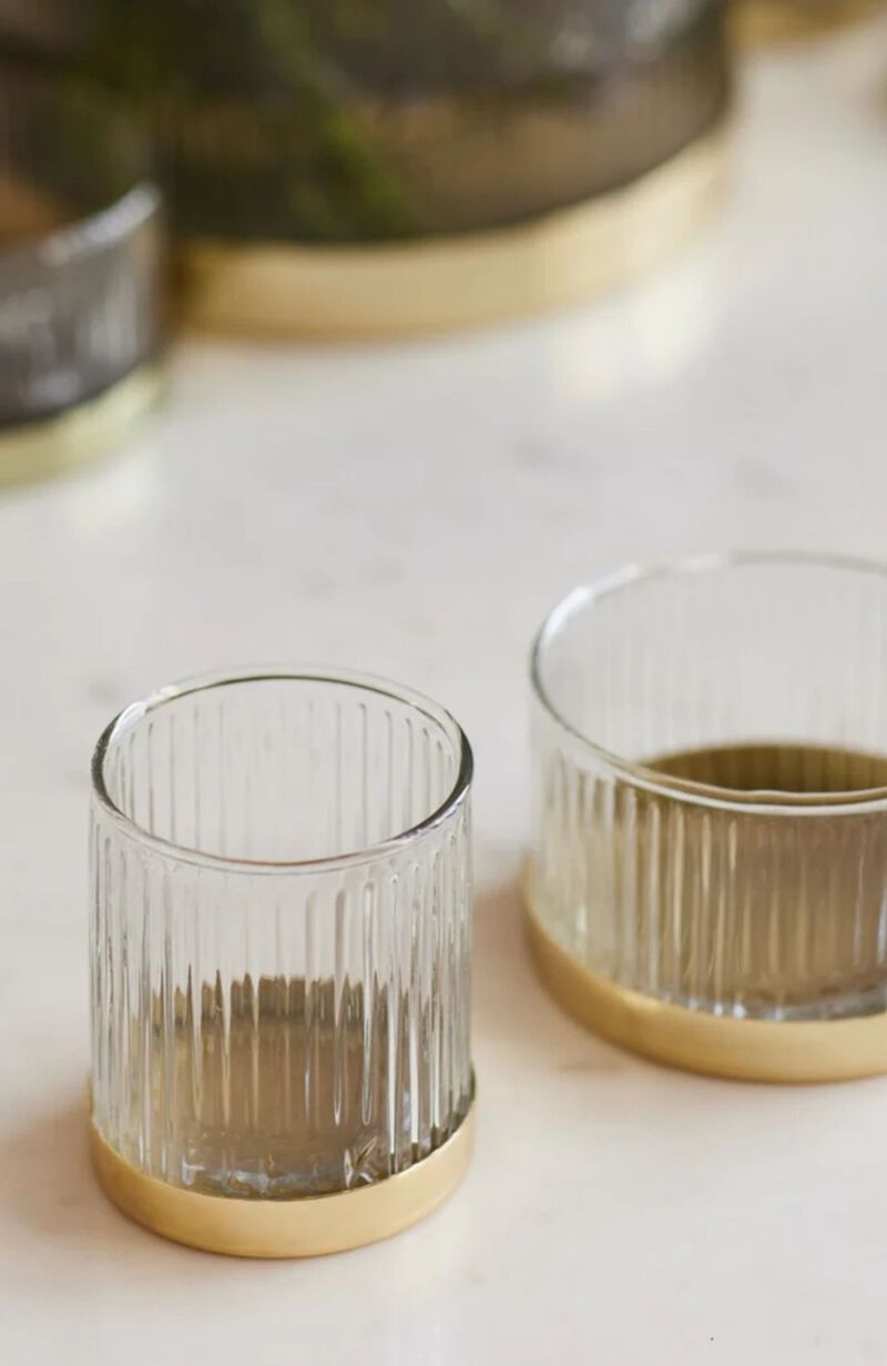 Fluted Glass Votive Set