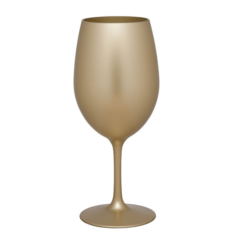 HomeRoots Set of Four Gold Acrylic Stemmed All Purpose Wine Glass image number 0