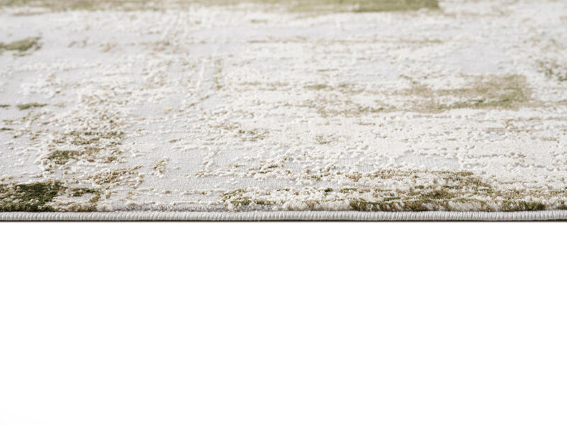 5 X 8 Green And Ivory Distressed Area Rug