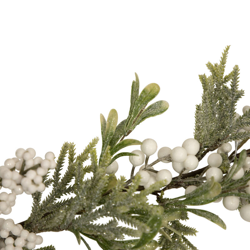 5' x 10" White Berry and Frosted Pine Christmas Garland  Unlit image number 3
