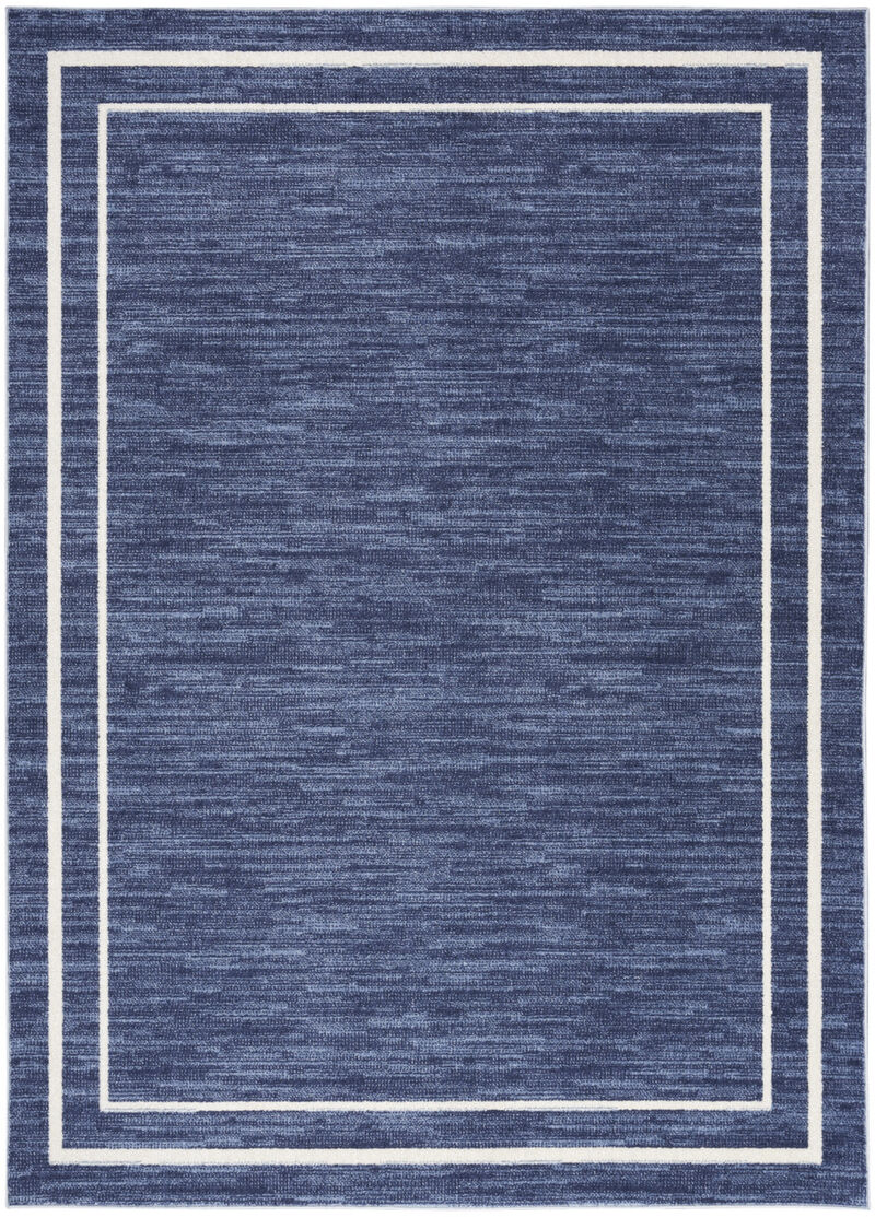 HomeRoots 7' X 10' Navy Blue And Ivory Indoor Outdoor Area Rug image number 0