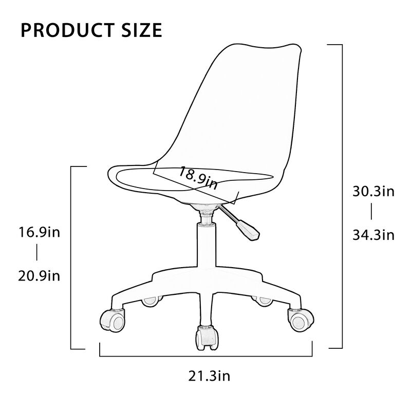 Hivvago Home and Office Height Adjustable Armless Swivel Gaming Chair