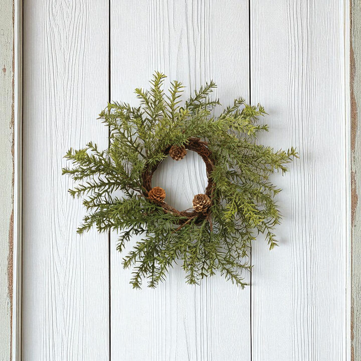 Artificial Pine Wreath Set – 2-Pack Winter Greenery Wreaths for Indoor/Outdoor Christmas Decoration