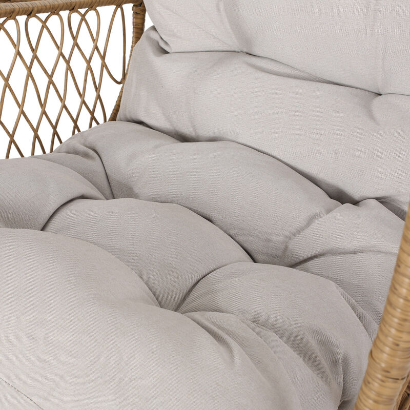 Merax Outdoor Wicker Standing Basket Chair with Cushion