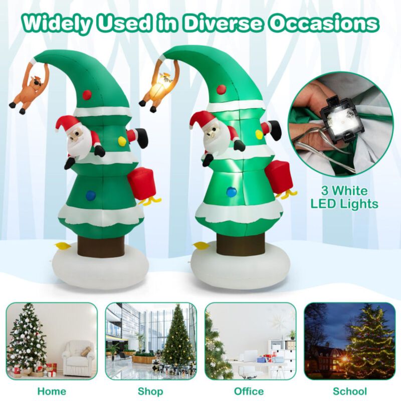 8 Feet Inflatable Christmas Tree with Santa Claus image number 4