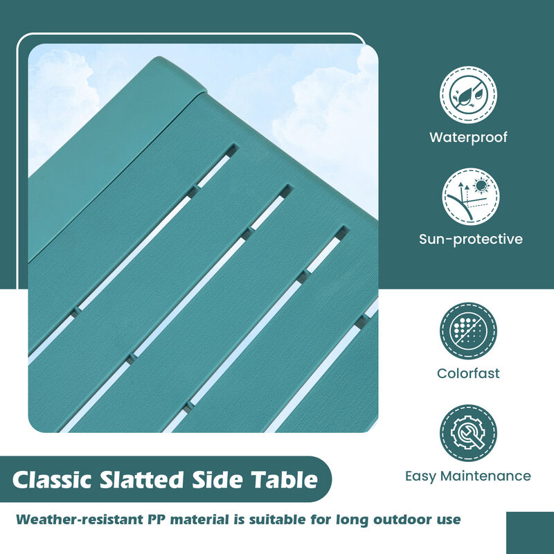 Set of 2 Outdoor Side Tables &ndash; Classic Adirondack Style, All-Weather Build