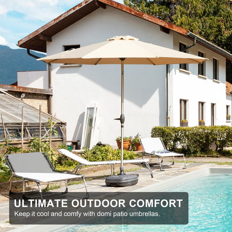 adjustable patio umbrellas Dovov 10ft Patio Umbrella with Crank & Push Button Tilt, 3 Tier Vented  Outdoor Market Umbrellas Adjustable Patio Table Umbrella with 8 Glass Fiber