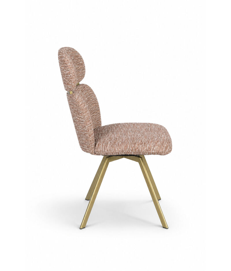 2-Piece Modern Upholstered Dining Chair Set with Gold Metal Legs, High Back Side Chairs (Set of 2) image number 2