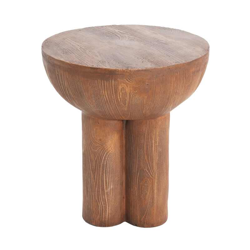 Christopher Knight Home Gorou Rustic Outdoor Three-Legged Lightweight Concrete Side Table image number 0