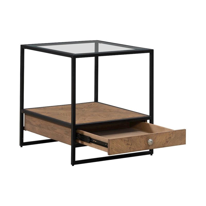 Liberty Furniture Bedford Drawer End Table for Living Room - Weathered Oak image number 4