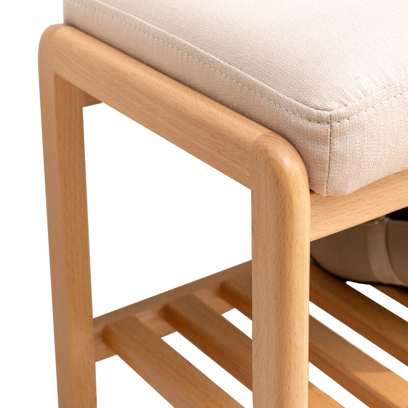 Streamdale Beechwood Shoe Bench with Cushion image number 7