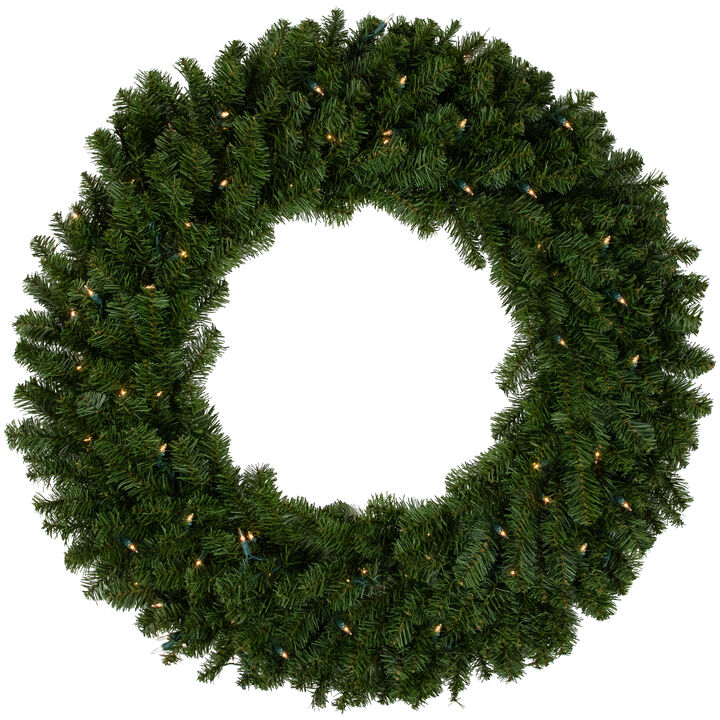 36" Pre-Lit Canadian Pine Artificial Christmas Wreath  Clear Lights
