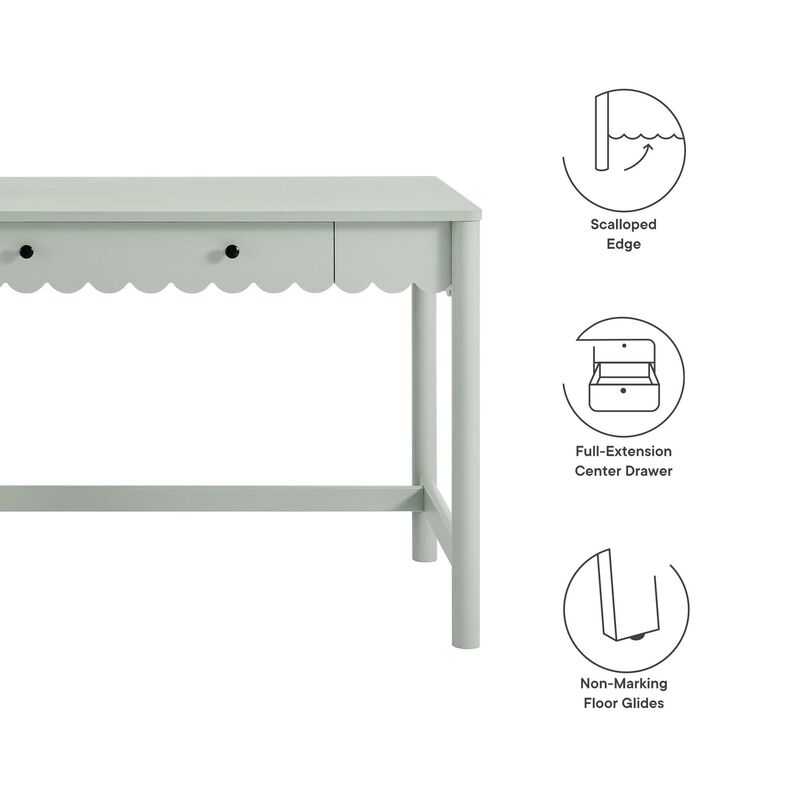 Modway Emmeline Scallop Desk in Sage image number 4