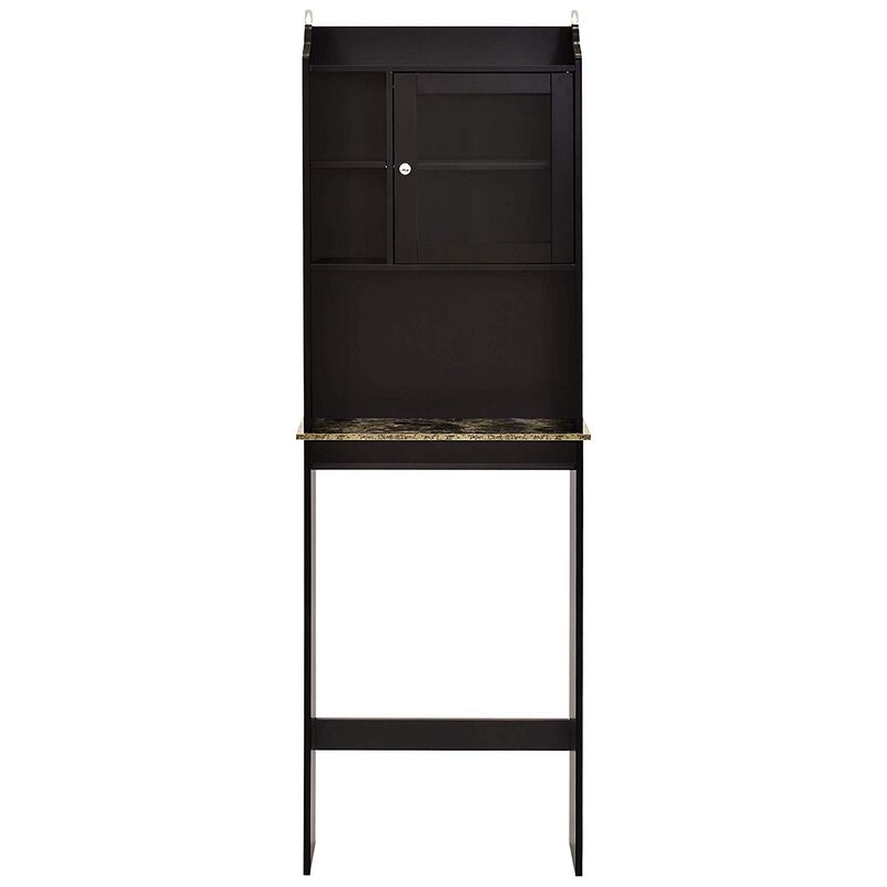 Modern Over The Toilet Space Saver Organization Wood Storage Cabinet for Home, Bathroom - Espresso