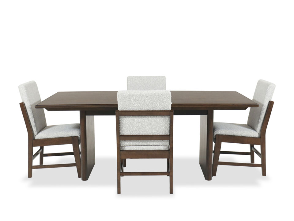 Brisbane 5-Piece Dining Set in Boucle Beige