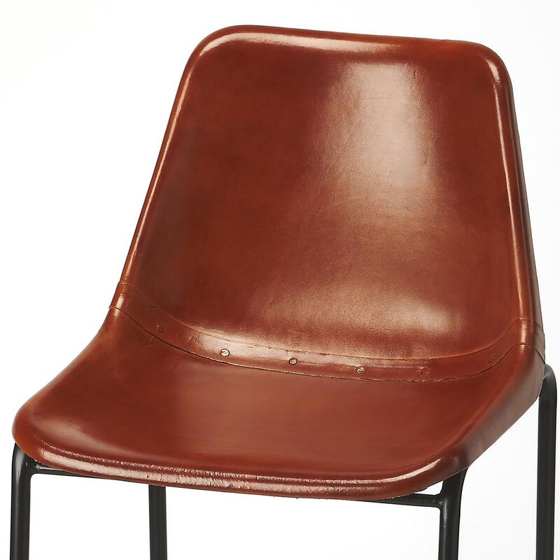 Butler Specialty Myles Leather 28" Bar Stool, Medium Brown image number 2