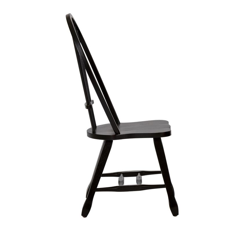 Liberty Furniture Treasures Sheaf Back Side Chair - Black-Set of 2 in Rustic Oak image number 6