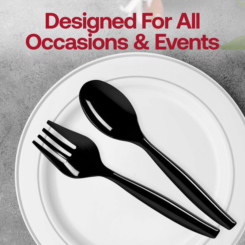 Black Plastic Serving Spoons (144 Spoons) image number 6