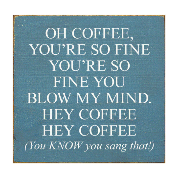 Funny Coffee Quote Wood Sign Wall Decor for Kitchen Coffee Bar