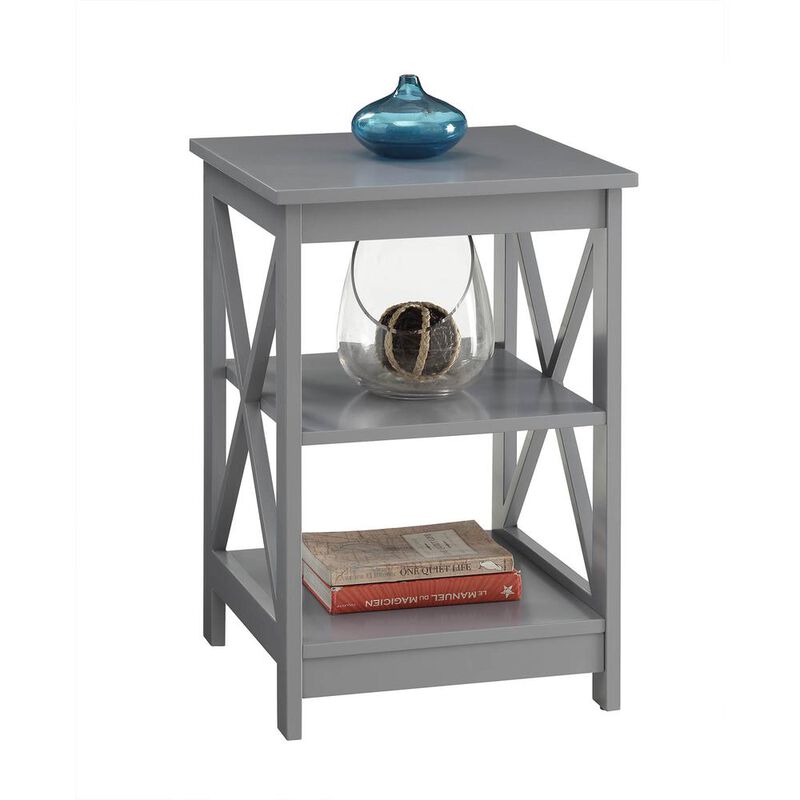 Convience Concept, Inc. Oxford End Table with Shelves Gray