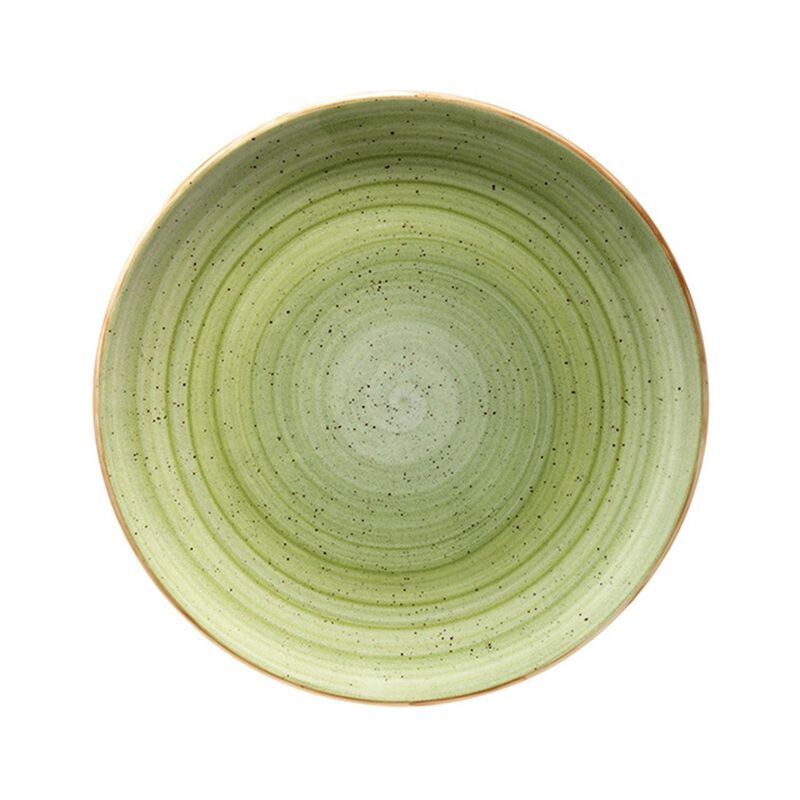 Therapy dia.8.25" Round Green Porcelain Plate (Set of 4)