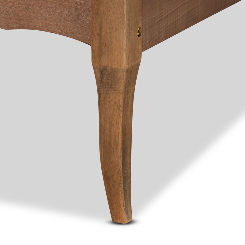 Baxton Studio Marieke Vintage Ash Walnut Finished Wood Twin Size Platform Bed Frame