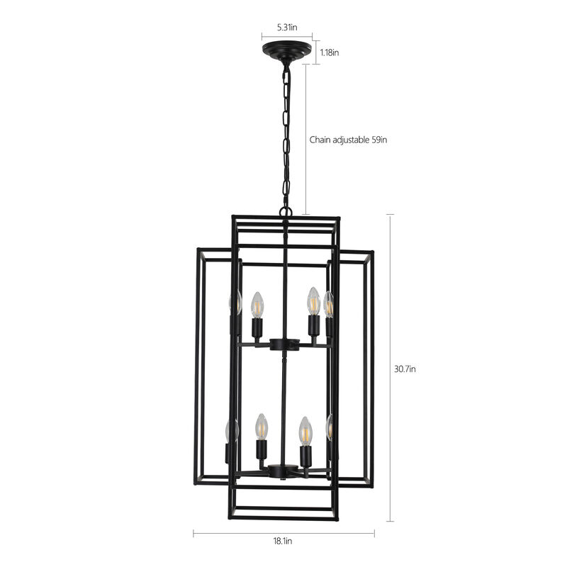 ELEMENT ACE Modern Geometric Pendant Chandelier with Adjustable Height for Multi-Room Lighting image number 2