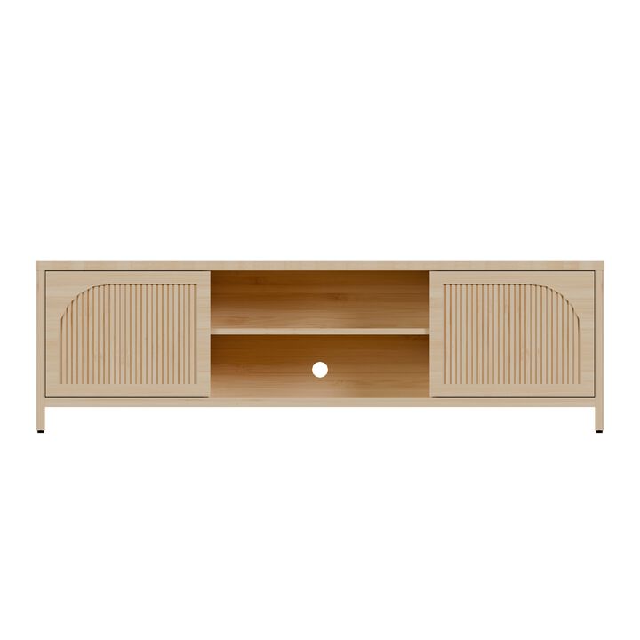 Modern Wood TV cabinet with Open Shelf for Living Room