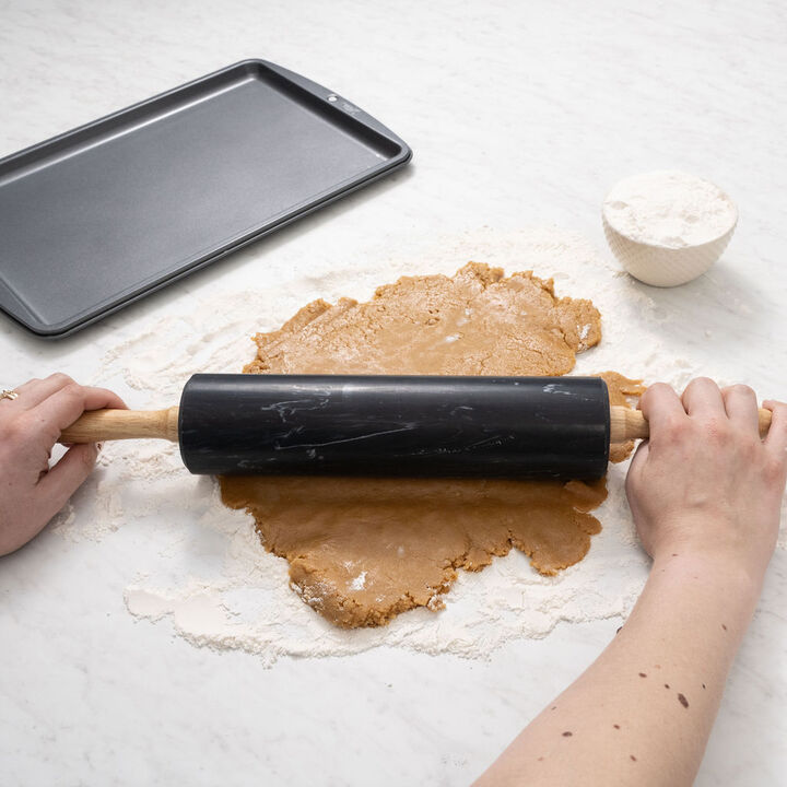 Saboga Home&trade; Marble Rolling Pin with Wooden Handles