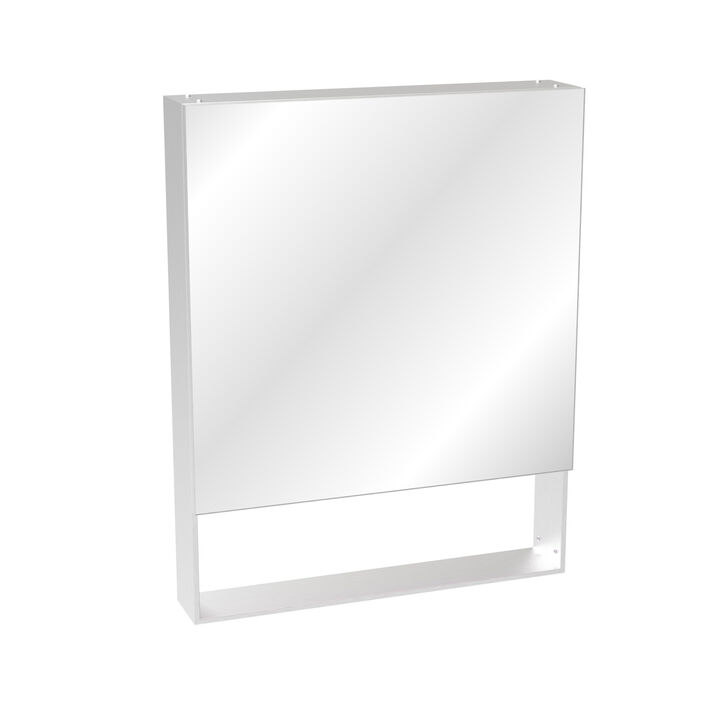 ELEMENT ACE 24x30 Inch Wall Mounted Medicine Cabinet with Adjustable Shelves and Silver Aluminum Frame Surface Mount Bathroom Organization