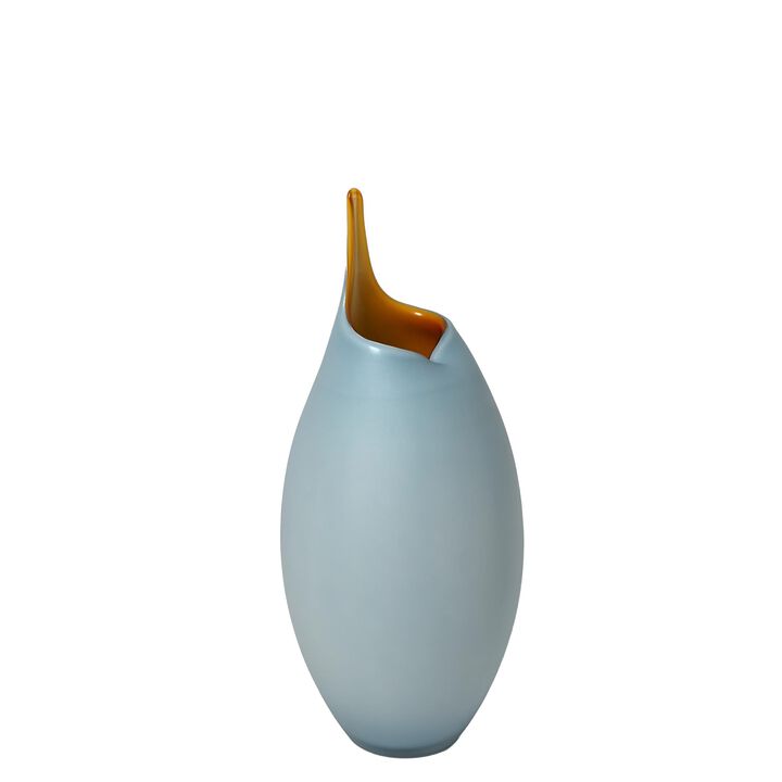 Frosted Blue Vase- Small