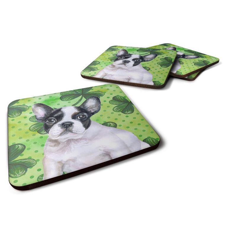 Caroline's Treasures French Bulldog Black White St Patrick's Decorative coasters, Multicolor