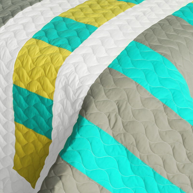 Lollipops A Patchwork Geometric Quilt Set Soft Quilted Bedroom Bedding image number 2