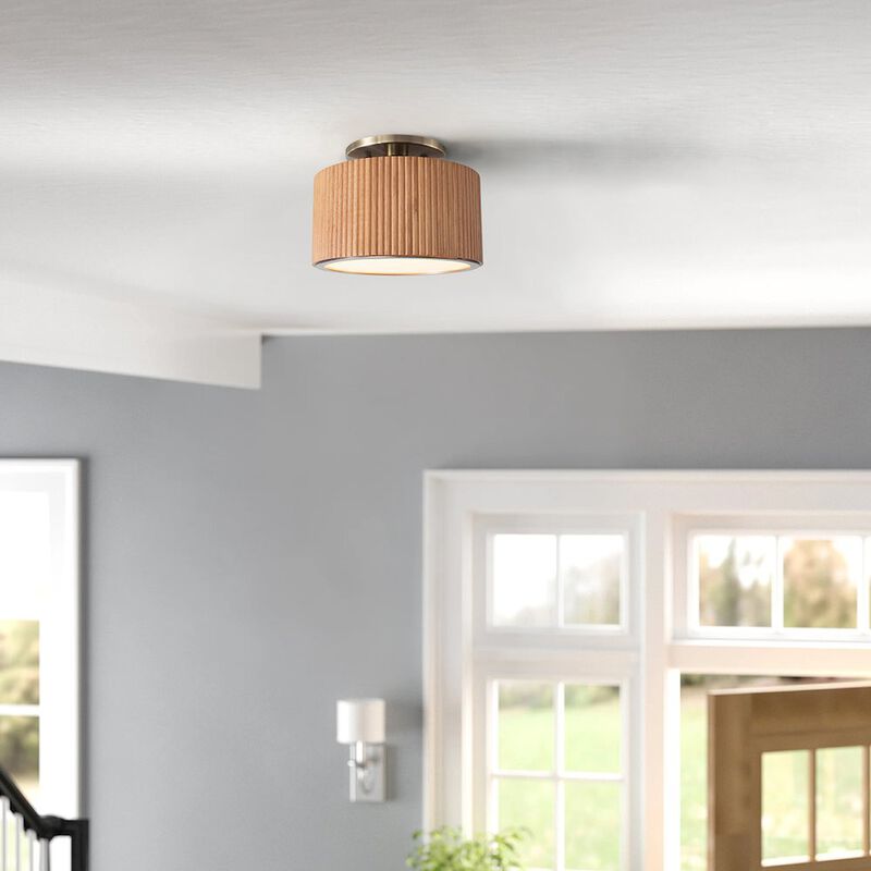 NOVA OF CALIFORNIA Tambo Semi-Flush Mount Ceiling Light - Natural Ash