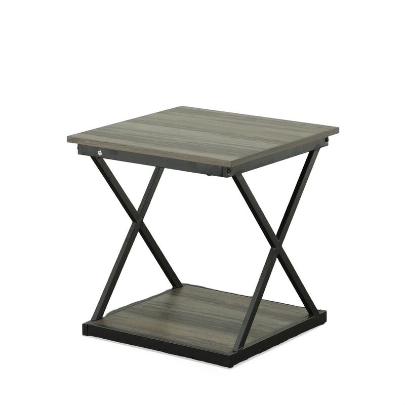 Carolina Living Stella Side Table - Weathered Gray/Black